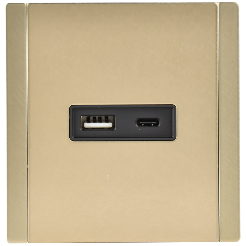 FORTE&PIANO Розетка USB A+C 18Вт FP651M металл шампань IEK FORTE&PIANO Розетка USB A+C 18Вт FP651M металл шампань IEK