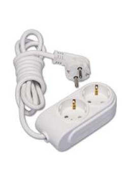 Удлинитель 2х2м с заземл. 16А IP20 защ. шторки Makel N2210033
