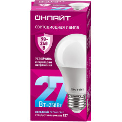 Лампа светодиодная/ Лампа светодиодная 27 Вт OLL-A60-27-230-6.5K-E27 PRO 90-240В