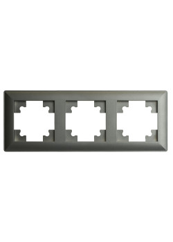Рамка STEKKER, PFR00-7003-06 3-местная, пластик, серия Катрин, графит