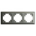 Рамка STEKKER, PFR00-7003-06 3-местная, пластик, серия Катрин, графит Рамка STEKKER, PFR00-7003-06 3-местная, пластик, серия Катрин, графит