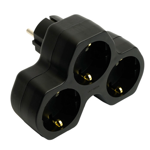 Разветвитель сетевой 3-местный с/з STEKKER ADP16-13-21, 250V,16A, ABS огнеустойчивый пластик, черный Разветвитель сетевой 3-местный с/з STEKKER ADP16-13-21, 250V,16A, ABS огнеустойчивый пластик, черный