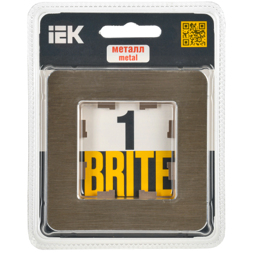 BRITE Рамка 1-местная РУ-1-1-Бр металл шампань RE AL IEK