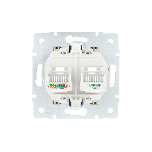 Розетка компьютерная + телефонная 1-м СП Vesna механизм крем. LEZARD 742-0388-143 Розетка компьютерная + телефонная 1-м СП Vesna механизм крем. LEZARD 742-0388-143