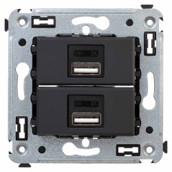 USB зарядное устройство в стену 2.1 А, Avanti, черный матовый