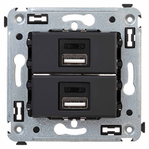 USB зарядное устройство в стену 2.1 А, Avanti, черный матовый