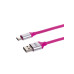 Дата-кабель, ДК 20, USB - USB Type-C, 1 м, силиконовая оплетка, розовый, TDM