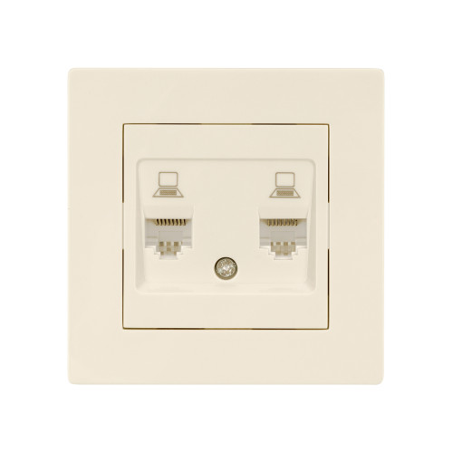 Розетка компьютерная двойная RJ45 сл. кость Розетка компьютерная двойная RJ45 сл. кость