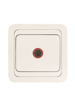 Розетка телевизионная TV 1-м СП Mimoza 16А IP20 бел./бел. Makel 12007