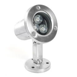 Светодиодный прожектор подводный Feron LL-822, 3W, AC/DC24V, низковольтный, 6400K, металлик, 80*80*130mm, IP68