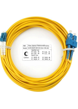 Патч-корд Cabeus FOP(D)-9-LC-SC-20M 2x9/125 OS2 LC дуплекс-SC дуплекс 20м LSZH желтый