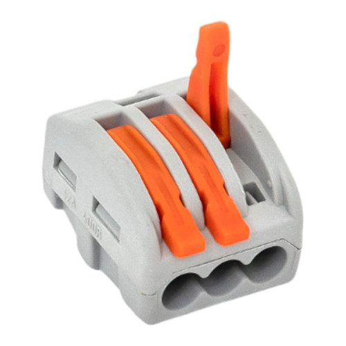 Клемма СМК 222-413 с рычагом 3 отверстия 0,08-2,5(4,0) мм2 EKF Клемма СМК 222-413 с рычагом 3 отверстия 0,08-2,5(4,0) мм2 EKF
