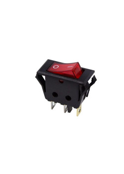 Выключатель клавишный 250В 15А (3с) ON-OFF красн. с подсветкой (RWB-413; SC-788) Rexant 36-2225