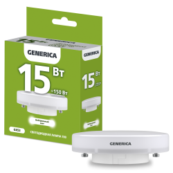 Лампа светодиодная T80 таблетка 15Вт 230В 4000К GX53 GENERICA