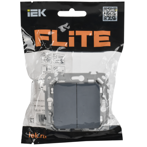 FLITE Выключатель 2-клавишный проходной 10А ВС62-1-0-ФлМ маренго IEK FLITE Выключатель 2-клавишный проходной 10А ВС62-1-0-ФлМ маренго IEK