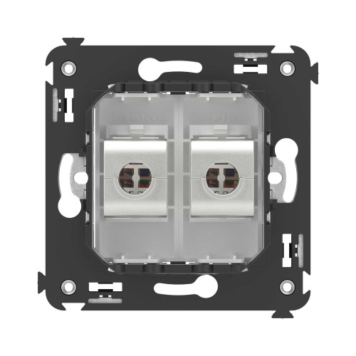 Компьютерная розетка RJ-45 без шторки в стену, кат.5e двойная экранированная, Avanti, белое облако Компьютерная розетка RJ-45 без шторки в стену, кат.5e двойная экранированная, Avanti, белое облако