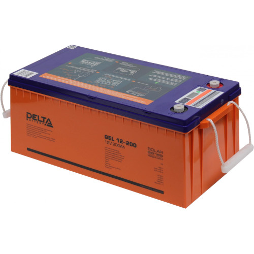 Battery Delta GEL 12-200, voltage 12V, capacity 200Ah, 522х239х222mm