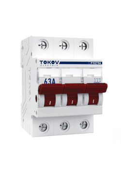Выключатель нагрузки модульный 3П 63А TOKOV Electric TKE-PZ60-MDSI-3-63