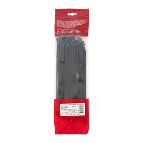 Хомут P6.6 стандартный (ч), 3.6x250 (100шт) FlexLock