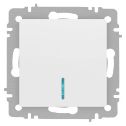 Выключатель Accent 6-102-01М с подсветкой 10А-250В IP20 СУ AL/CU бел. матов. Intro Б0063466