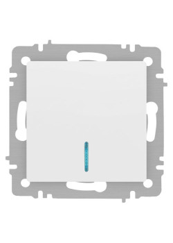 Выключатель Accent 6-102-01М с подсветкой 10А-250В IP20 СУ AL/CU бел. матов. Intro Б0063466