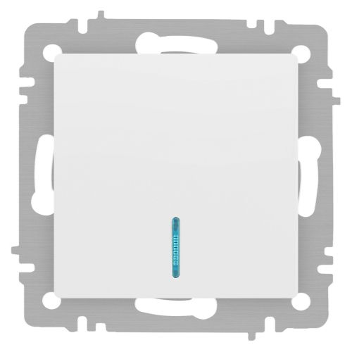 Выключатель Accent 6-102-01М с подсветкой 10А-250В IP20 СУ AL/CU бел. матов. Intro Б0063466