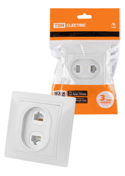 Розетка телефонная RJ11 + компьютерная RJ45 белая 