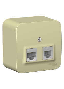BLANCA О/У РОЗЕТКА двойная: комп.RJ45, кат.5E + телеф. RJ11, ИЗОЛ.ПЛ., БЕЖЕВЫЙ