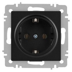 Розетка Accent 6-202-05 2P+E Schuko 16А-250В IP20 СУ антрацит Intro Б0063693