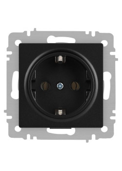 Розетка Accent 6-202-05 2P+E Schuko 16А-250В IP20 СУ антрацит Intro Б0063693