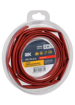 Трубка термоусадочная ТТУ нг-LS 6/3 красная (2м/упак) IEK