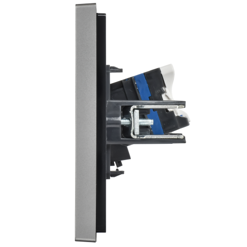 FORTE&PIANO Розетка компьютерная двойная RJ45 кат.6 FP534 сталь IEK