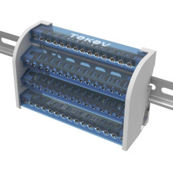 Шина на DIN-рейку в корпусе (кросс-модуль) 4 группы по 15 отверстий 125А TOKOV ELECTRIC TKE-DBTB-125-4-15/3L+PEN