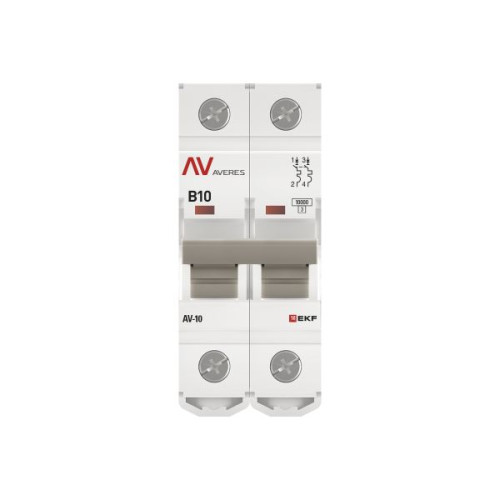 Авт. выкл. AV-10 2P 10A (B) 10kA EKF AVERES Авт. выкл. AV-10 2P 10A (B) 10kA EKF AVERES