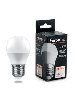 Лампа светодиодная Feron.PRO LB-1407 Шарик E27 7.5W 175-265V 6400K