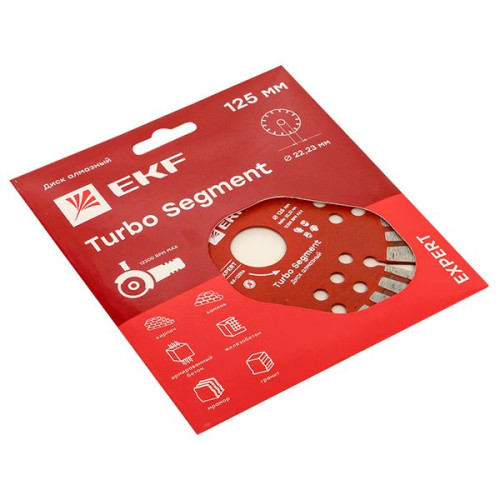 Диск алмазный Turbo Segment (125x22.23 мм) EKF Expert Диск алмазный Turbo Segment (125x22.23 мм) EKF Expert