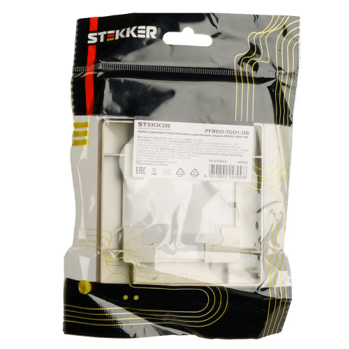 Рамка STEKKER, PFR00-7001-08 1-местная, пластик, серия Катрин, золото Рамка STEKKER, PFR00-7001-08 1-местная, пластик, серия Катрин, золото