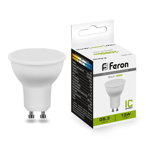 Лампа светодиодная Feron LB-960 MR16 GU10 13W 175-265V 4000K Лампа светодиодная Feron LB-960 MR16 GU10 13W 175-265V 4000K