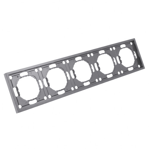 Рамка STEKKER, PFR00-5005-10 5-местная, серия Эмили, платиново-серый, soft touch Рамка STEKKER, PFR00-5005-10 5-местная, серия Эмили, платиново-серый, soft touch
