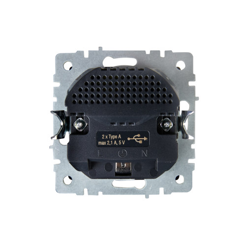 BRITE Розетка 1-местная с заземлением с защитными шторками 16А с USB A+A 5В 2,1А РЮш10-1-БрШ шампань IEK BRITE Розетка 1-местная с заземлением с защитными шторками 16А с USB A+A 5В 2,1А РЮш10-1-БрШ шампань IEK