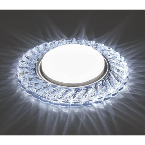 Светильник встраиваемый с белой LED подсветкой Feron CD4021 потолочный GX53 без лампы прозрачный Светильник встраиваемый с белой LED подсветкой Feron CD4021 потолочный GX53 без лампы прозрачный