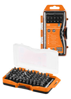 Набор бит №4, 66 бит: SL, PH, PZ, HEX, TORX, SQ,  удлинитель, сталь CR-V, в пласт. держ.«Алмаз» TDM