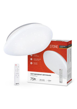 Светильник светодиодный COMFORT STONE 75Вт 230В 3000-6500К 6000лм 530х105мм с пультом ДУ IN HOME 4690612035642