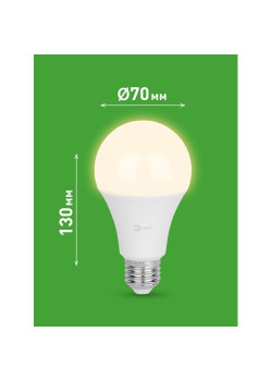 Лампа светодиодная GREEN LINE A65-30W-830-E27 GL 30Вт груша 3000К свет тепл. E27 Эра Б0067143
