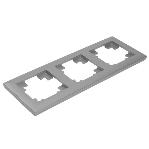 Рамка STEKKER, PFR00-7003-03 3-местная, пластик, серия Катрин, серебро Рамка STEKKER, PFR00-7003-03 3-местная, пластик, серия Катрин, серебро