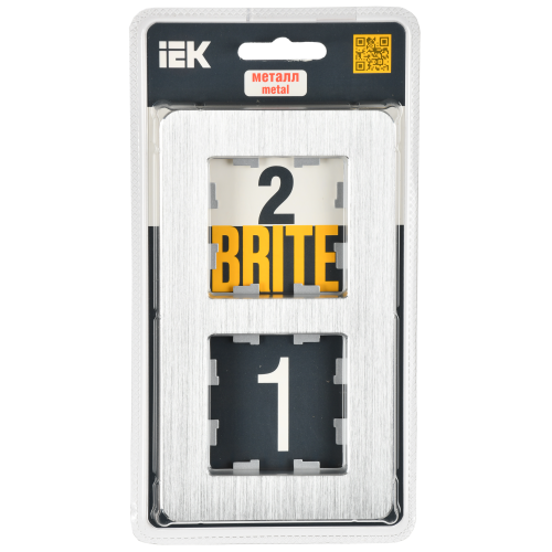 BRITE Рамка 2-местная РУ-2-1-Бр металл алюминий RE AL IEK BRITE Рамка 2-местная РУ-2-1-Бр металл алюминий RE AL IEK