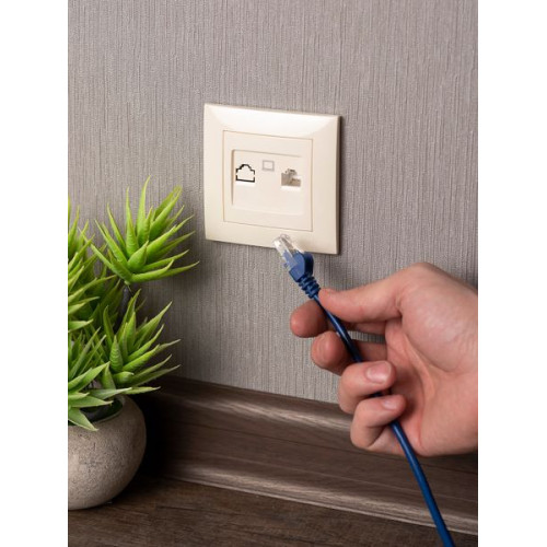 Валенсия розетка компьютерная RJ-45 1-местная кремовая EKF Валенсия розетка компьютерная RJ-45 1-местная кремовая EKF