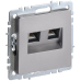 BRITE Розетка компьютерная двойная RJ45 кат.5E РК10-2-БрС сталь IEK BRITE Розетка компьютерная двойная RJ45 кат.5E РК10-2-БрС сталь IEK