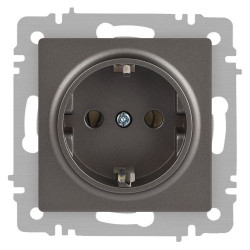 Розетка Accent 6-202-09 2P+E Schuko 16А-250В IP20 СУ титан Intro Б0063701