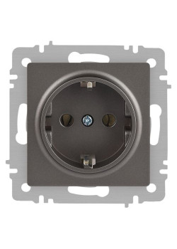Розетка Accent 6-202-09 2P+E Schuko 16А-250В IP20 СУ титан Intro Б0063701